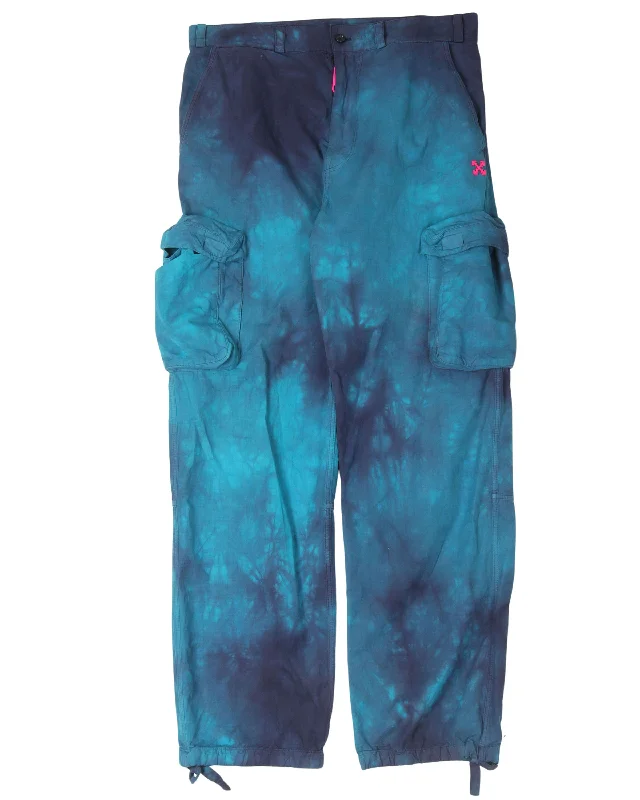 Watercolor Cargo Pants Relaxed Lounge Trousers