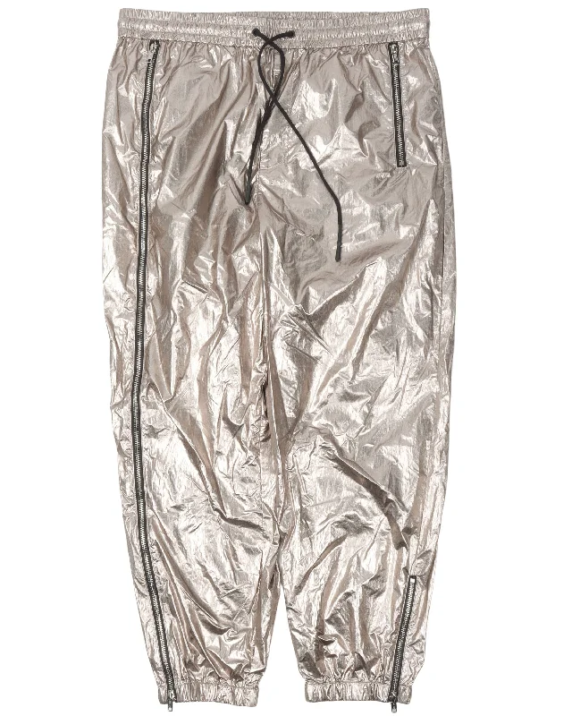 Metallic Pants Comfortable Denim Trousers