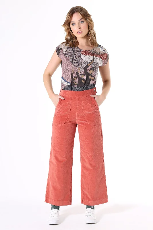 Peggy Fine Cord Pants Salmon Cozy Maternity Pants