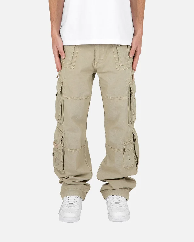 MNML Military Cargo Pants Brown Lightweight Jogger Pants