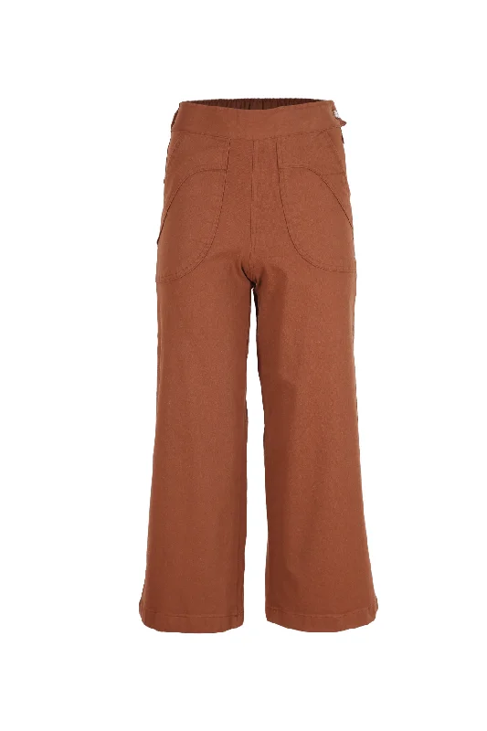 Peggy Canvas Pants Brown Cozy Fitted Pants