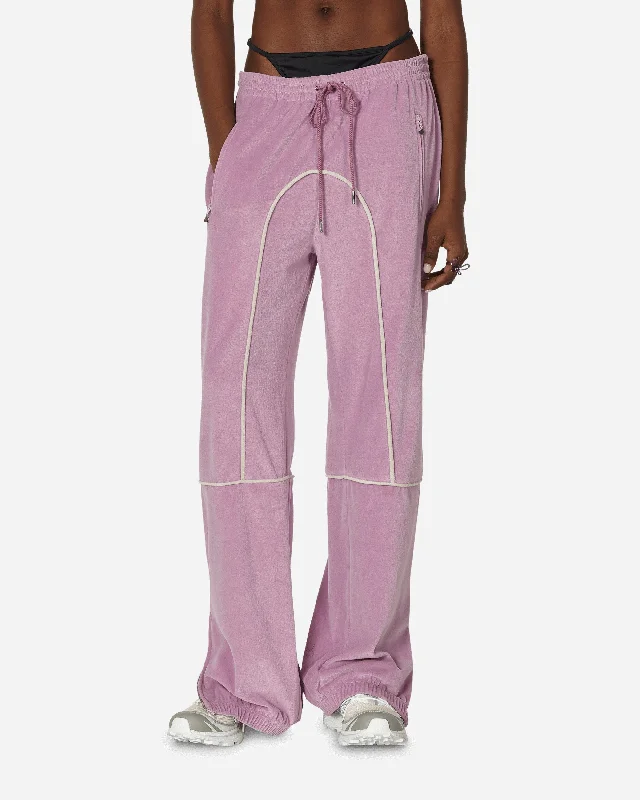 Velour Track Pants Lavender Elegant Silk Pants