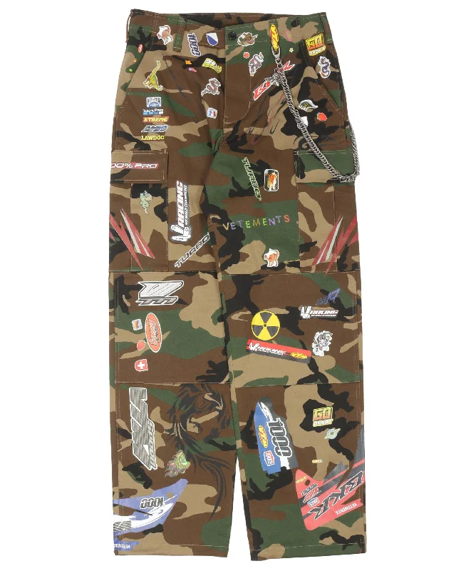 FW19 Camouflage Sticker Cargo Pants Soft Stretch Leggings