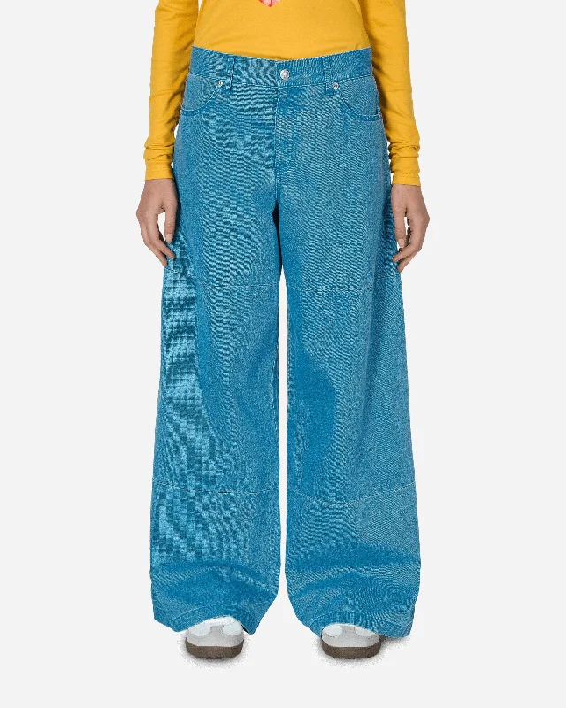 Colored Denim Wide Pants Blue Trendy Tapered Pants