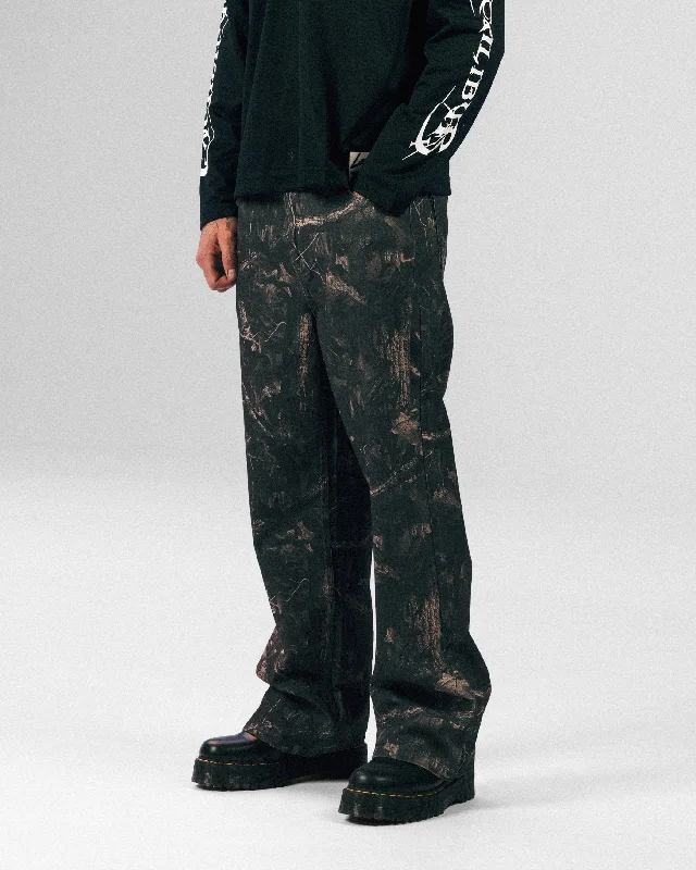 Loiter Hunter Camo Pants Camo Mix Relaxed High-Waist Trousers