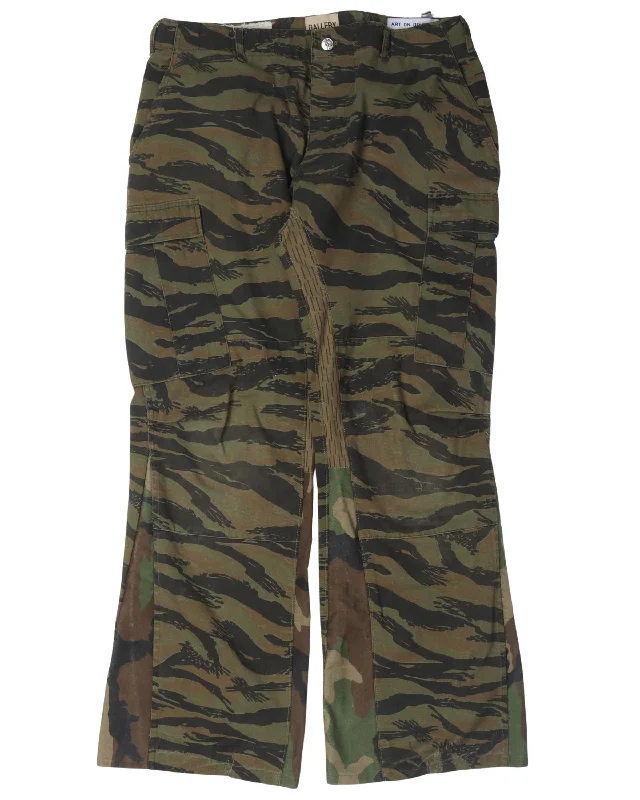 Tiger Camouflage La Flare Cargo Pants Comfy Athletic Pants