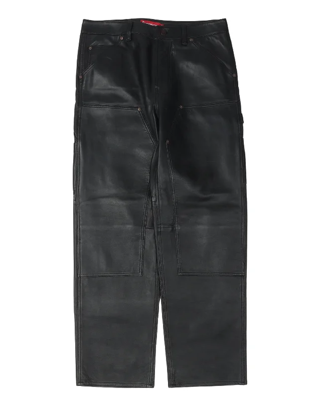 Leather Doubleknee Pants Casual Track Pants