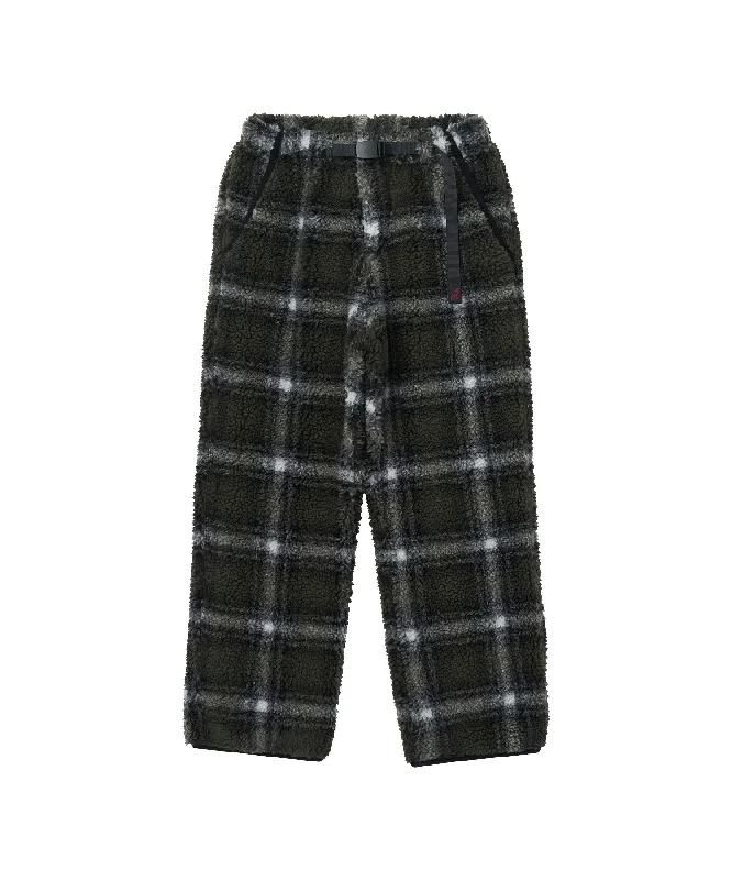 Gramicci Shadow Plaid Sherpa Pant Relaxed High-Waist Trousers