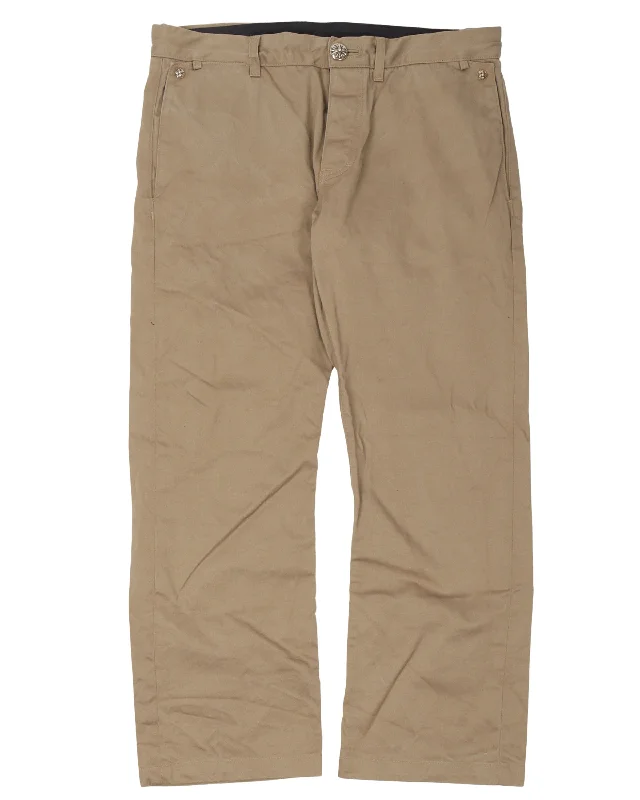 Plain Chino Pants Classic Flared Pants