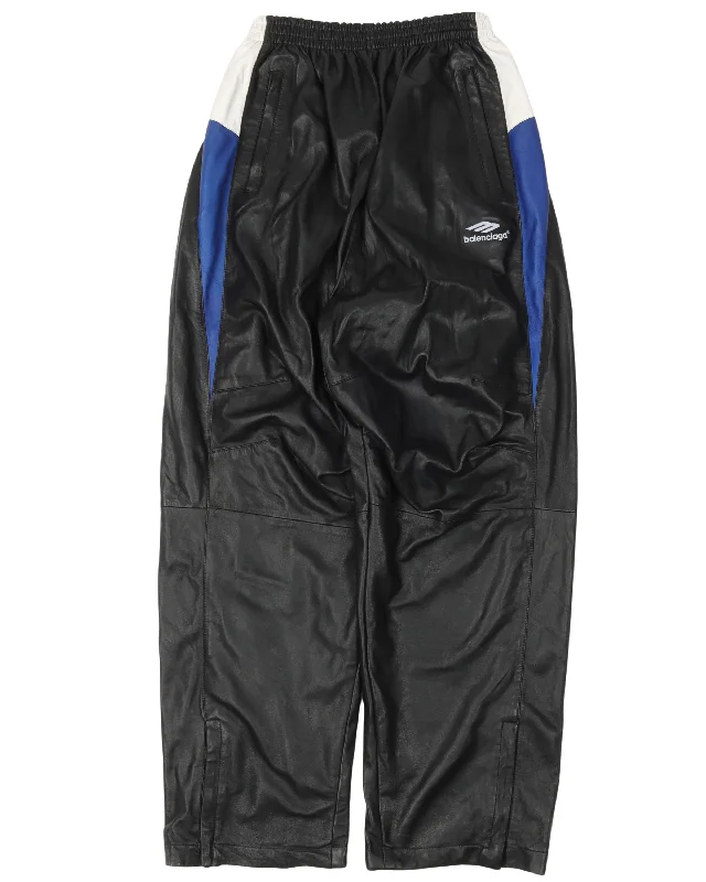 Leather Track Pants Classic Straight-Leg Pants