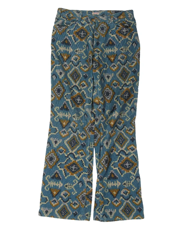 Ikat Corduroy Pants Soft Sweatpants Style