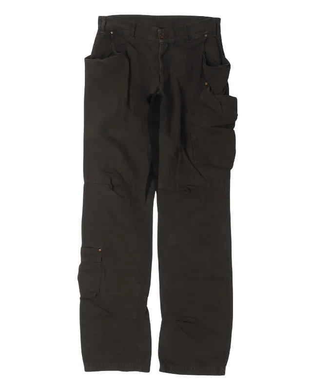 Asymmetric Cargo Pants Elegant Wool Trousers