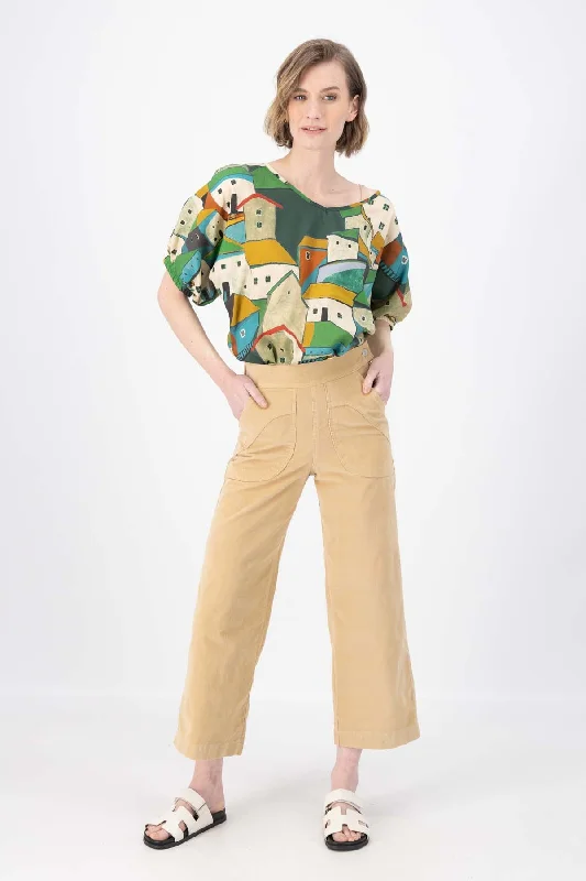 Peggy Fine Cord Pants Beige Casual Skinny Fit Pants