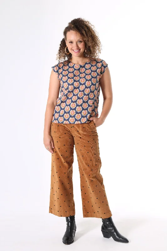 Peggy Cord Pants Camel Spot Casual Track Pants