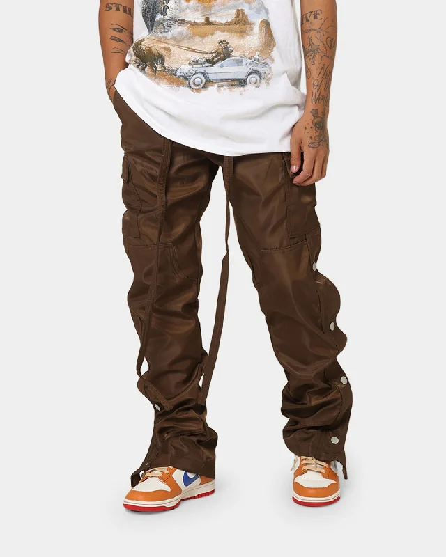 MNML Snap Zipper II Cargo Pants Brown Trendy Velvet Pants