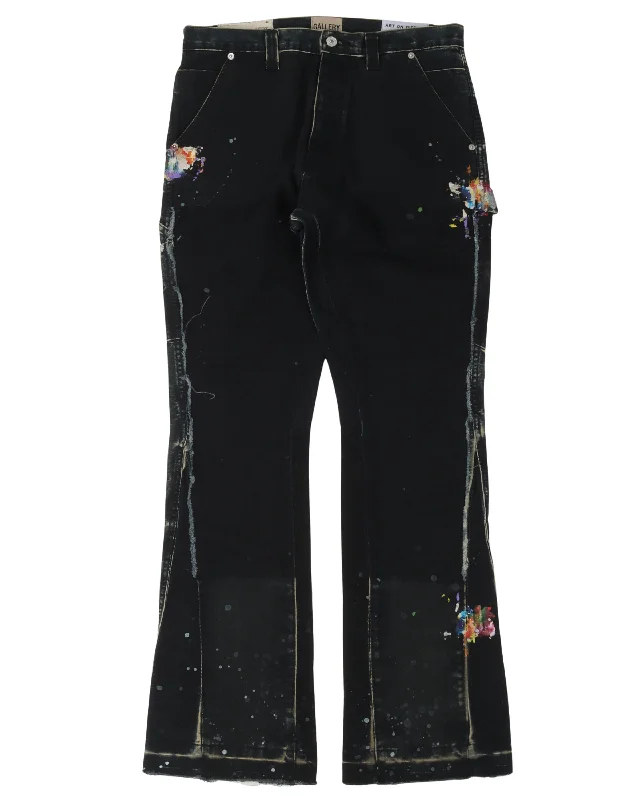 La Flare Double Knee Carpenter Pants Wide-Legged Palazzos