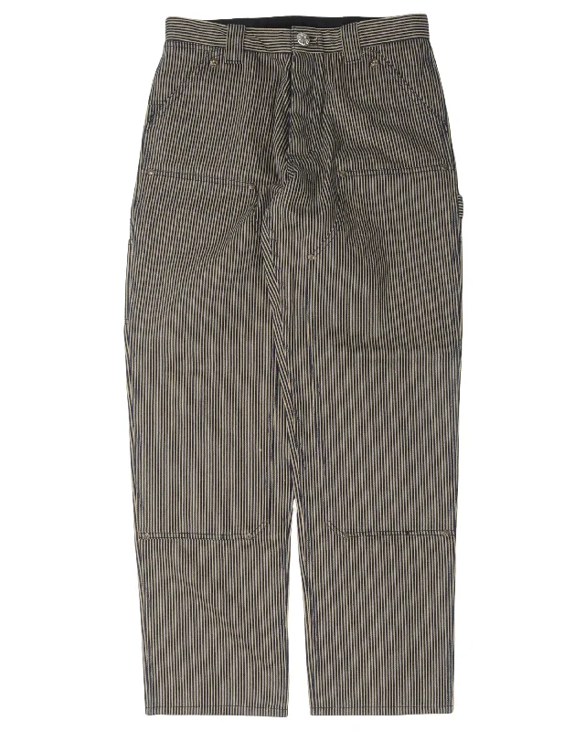 Hickory Striped Double Knee Work Pants Fashionable Work Pants