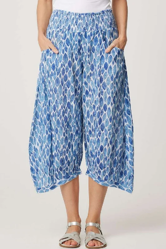 Lee Lounge Pant in Blue Leaf 49019P by Cake Clothing Chic Slim Fit Pants