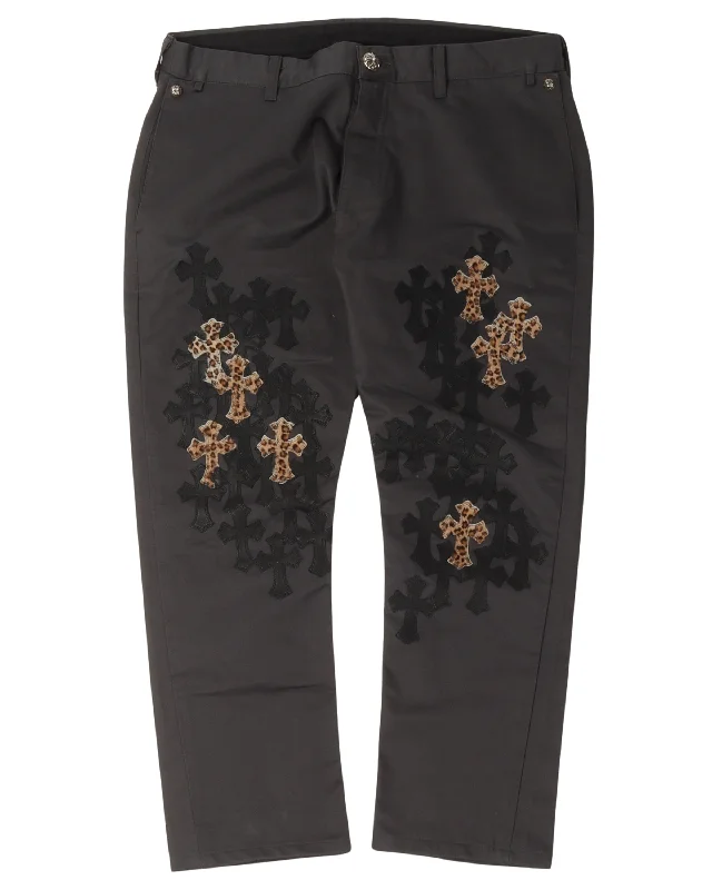 Drake 1 of 1 Cross Patch Chino Pants Chic Black Leggings