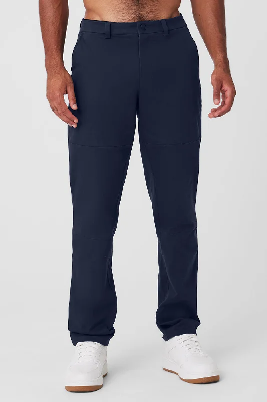 Edition Sueded Pant - Navy Fashionable Button-Up Pants