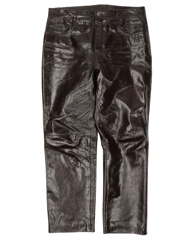 Lamb Leather Pants Trendy Palazzo Pants