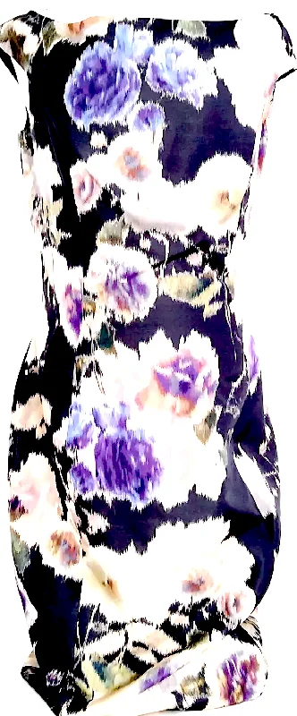 Christian Dior Paris. Multi Color Silk Floral Dress