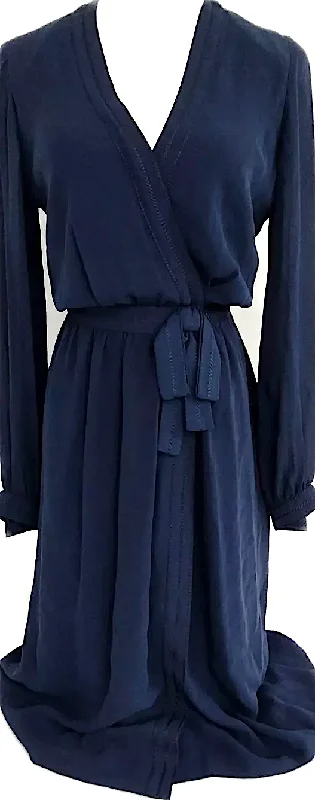 Chanel Paris. Navy Blue Silk Long Dress