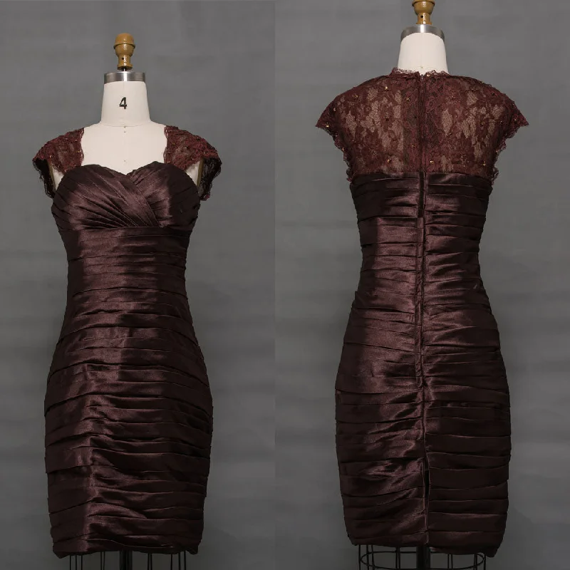 Brown mother of the bride dress knee length