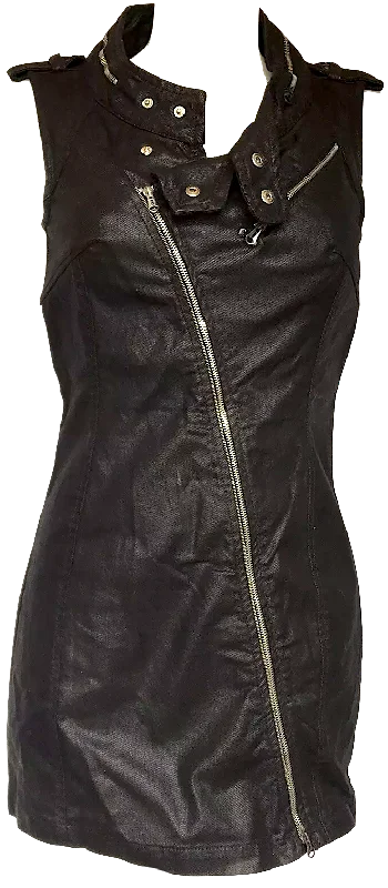 Diesel Designer Glenn Martens. Black BodyCon Mini Zip Dress