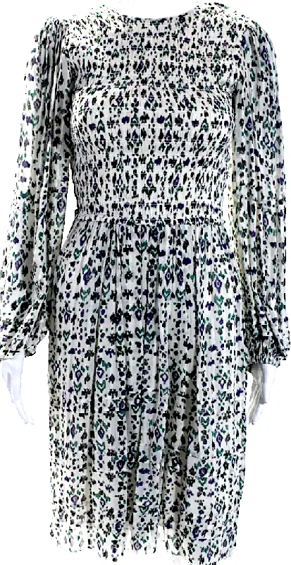 Isabel Marant Etoile Paris Ikat Print Long Sleeve Blouson Dress