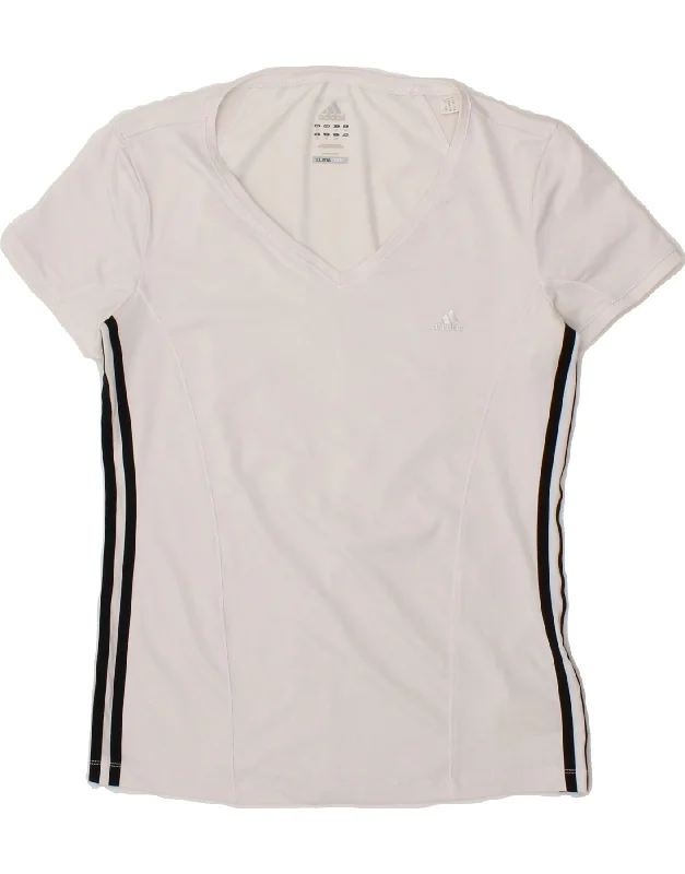 ADIDAS Womens Climacool T-Shirt Top UK 16 Large White Polyester Layered Multi-layer Single Layer