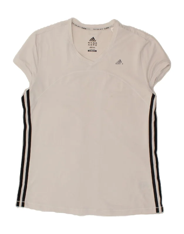 ADIDAS Womens Climacool T-Shirt Top UK 20/22 XL White Polyester Chenille Brocade Lace ADIDAS Womens Climacool T-Shirt Top UK 20/22 XL White Polyester Chenille Brocade Lace