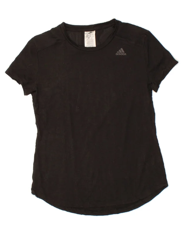 ADIDAS Womens Graphic T-Shirt Top UK 12/14 Medium Black Polyester Real Fur Shearling Chenille ADIDAS Womens Graphic T-Shirt Top UK 12/14 Medium Black Polyester Real Fur Shearling Chenille
