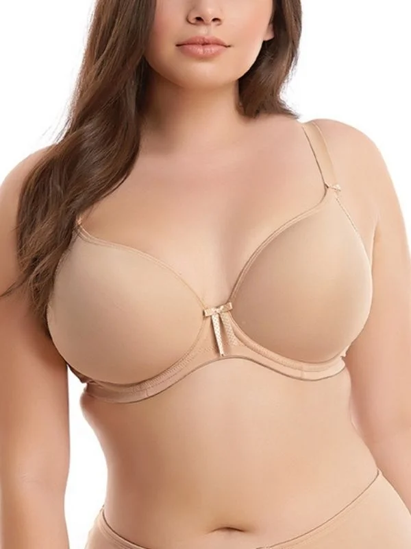 Bijou Banded Moulded Plunge T-Shirt Bra - Sand Collared Crew Neck Turtle Neck