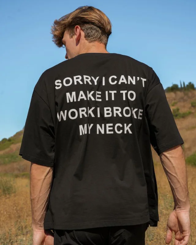 Broke My Neck Tee Print Jacquard Patchwork