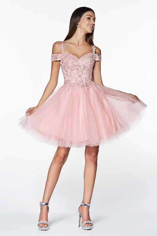 Captivating Cocktail Elegance: Cinderella Divine's Enchanting Lace Dress