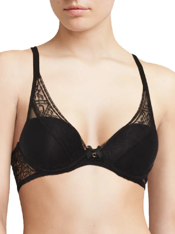 Alto Plunge T-Shirt Bra - Black Fleece Fabric Down Fabric Feather Fabric