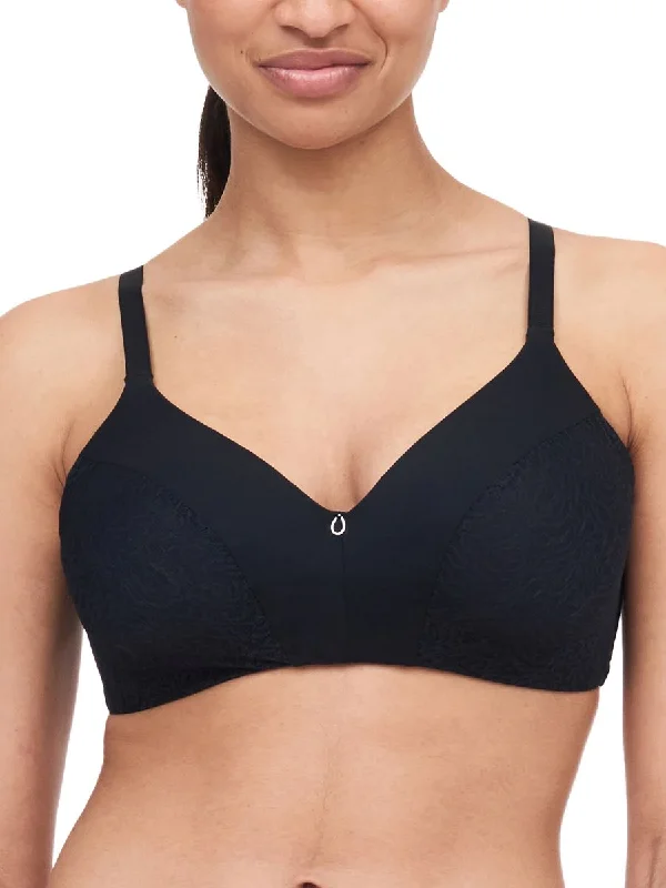 Easy Feel Cloudia Wirefree T-Shirt Bra - Black Chenille Brocade Lace