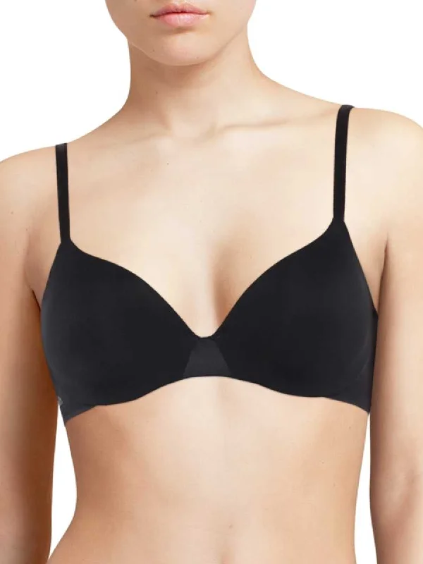 Essentiall Covering T-Shirt Bra - Black Fleece Nylon Spandex