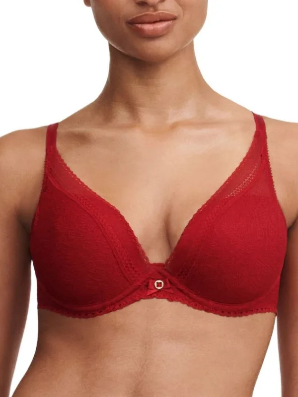 Festivite Plunge T-Shirt Bra - Scarlet Faux Fur Fabric Real Fur Fabric Shearling Fabric
