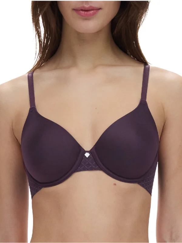 Norah Chic Covering T-Shirt Bra - Aubergine Rayon Velvet Corduroy