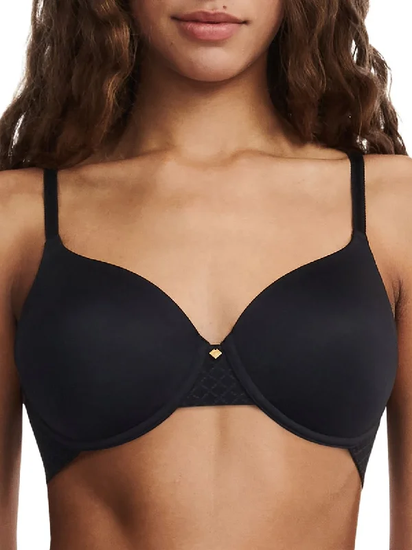 Norah Chic Covering T-Shirt Bra - Black Chenille Blend Fleece Blend Nylon Blend