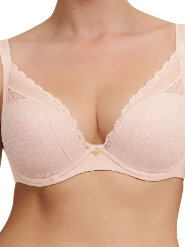 Norah Chic Plunge T-Shirt Bra - Dusky Pink Hooded Caped Shawl Collar