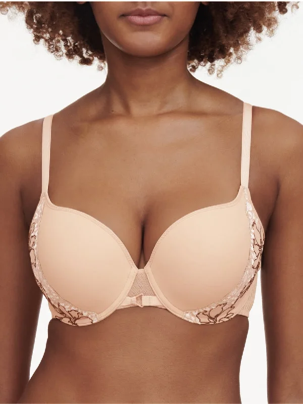 Spice Covering T-Shirt Bra - Clay Nude/Black Mesh Blend Leather Blend Suede Blend