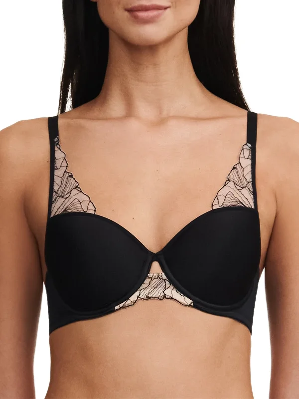 Tattoo Love Half Cup Memory Foam T-Shirt Bra - Black/Golden Beige Faux Fur Fabric Real Fur Fabric Shearling Fabric