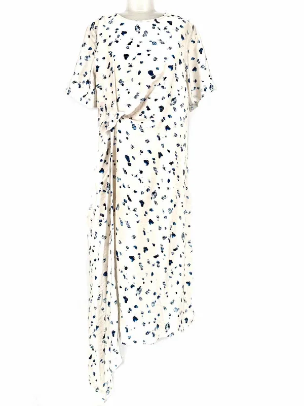 Cos Women's white/blue Cotton Dots Size M Dress