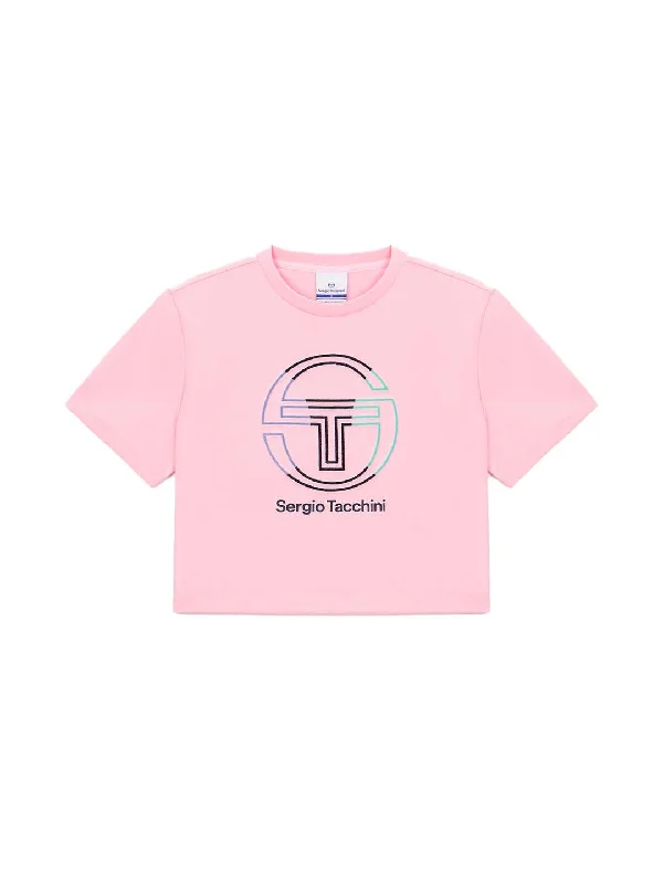 Daily Tuft Big Logo Crop T-Shirt- Light Pink Layered Multi-layer Single Layer