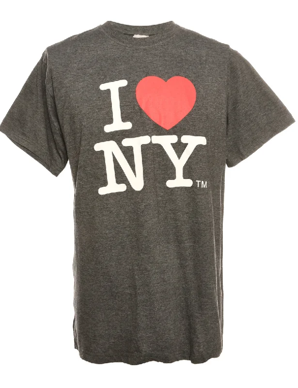 Dark Grey Printed T-shirt - L Cozy Warm Stylish