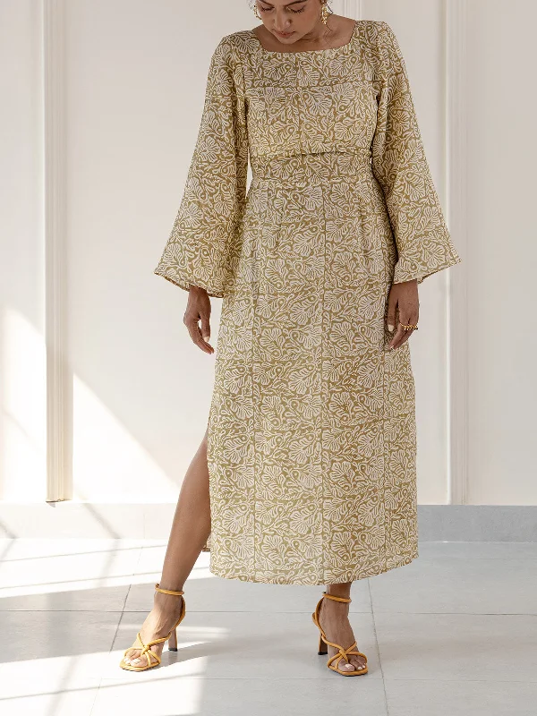 Flor Printed Linen Dress
