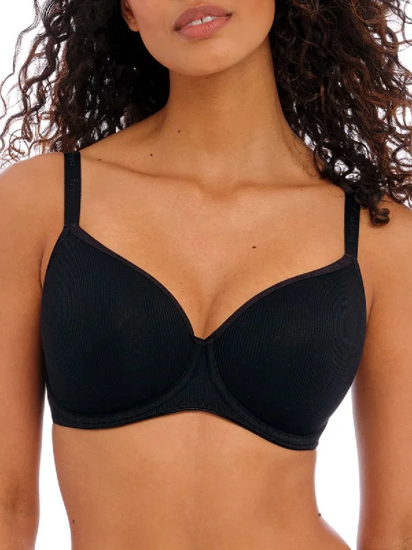 Chill Demi T-Shirt Bra - Black Spandex Blend Rayon Blend Denim Blend